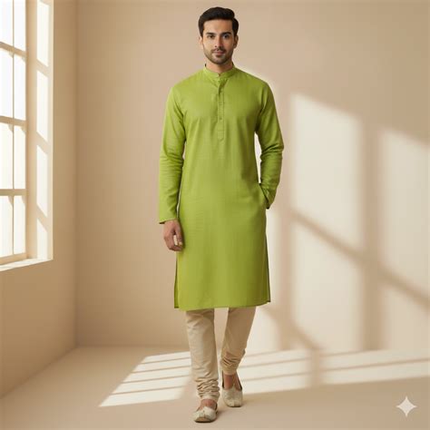 Kurta Pajama Fabric ManTire 60s Giza Cotton Premium Plain Colour Fores ...