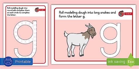 Gr. R Phonics: Letter G Modelling Dough Playmats - Twinkl