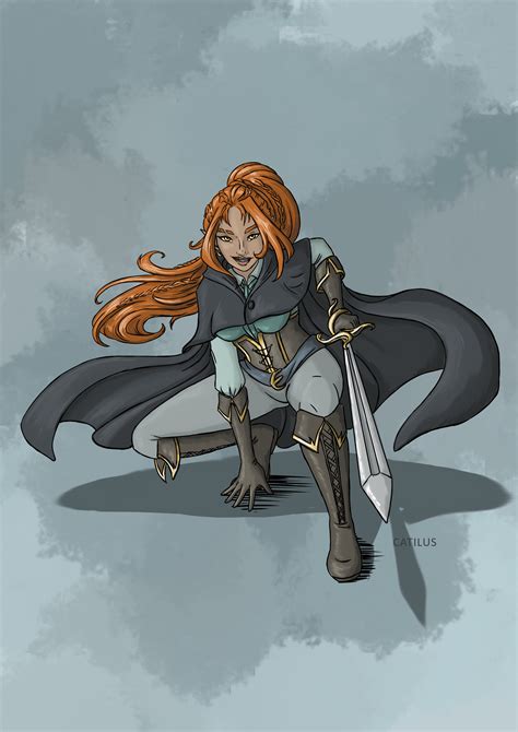 ArtStation - Emily Bermont, Half-Elf College of Swords Bard – D&D Character