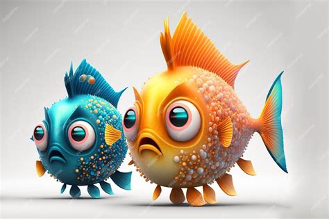 Premium Photo | 3d full body fish in cartoon style full studio center ...