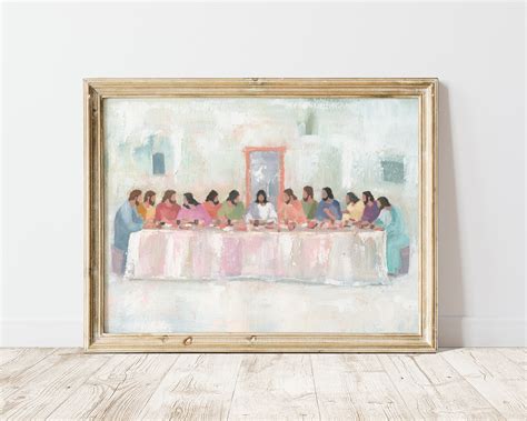 Contemporary Christian Art | Last Supper |Jesus and Disciples | "At the ...