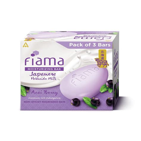 Buy Fiama Moisturizing Soap Bar, Japanese Hokkaido Milk & Acai Berry ...