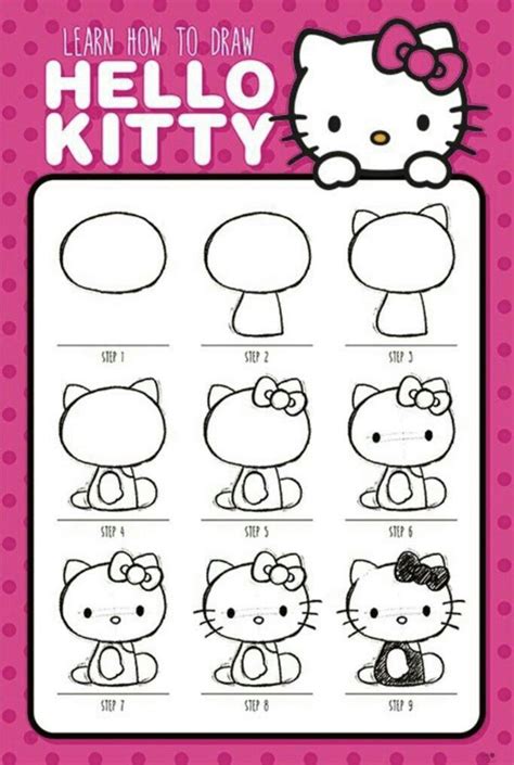Hello Kitty Drawing Step By Step