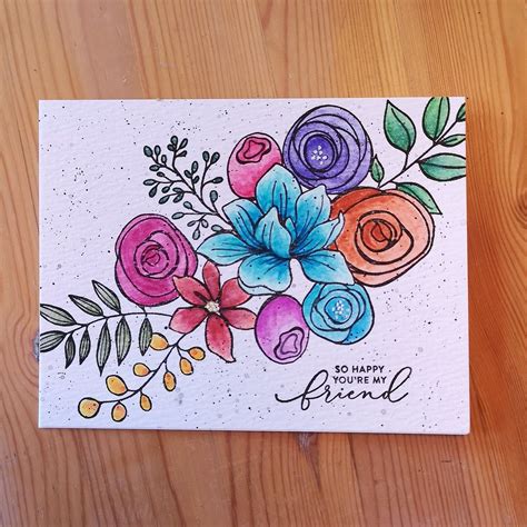 flower drawing card