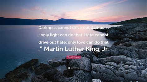 Terri E. Laine Quote: “Darkness cannot drive out darkness ; only light ...