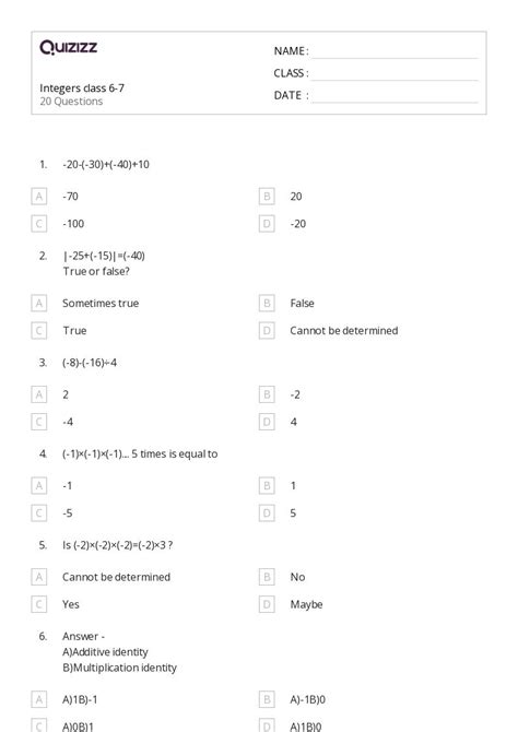 Multiplication of Integers Class 7 的图像结果