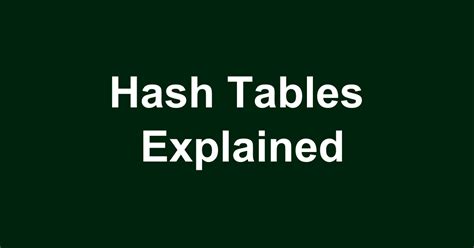 Hash Tables Explained 的图像结果