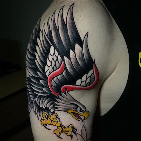 American Traditional Eagle Head Tattoo