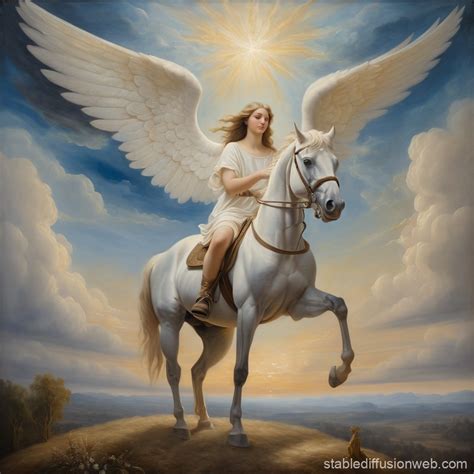 Angel on Horse in Heaven | Stable Diffusion Online