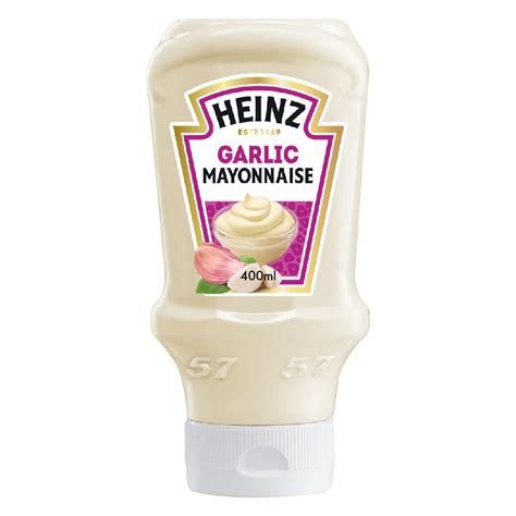 Heinza Garlic Mayonnaise Top Down Squeezy Bottle 400ml | Desertcart INDIA