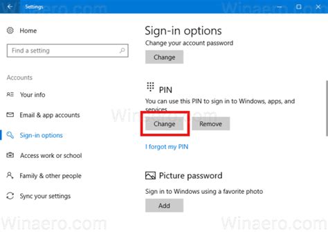 Image result for Change Pin Code in Windows 10