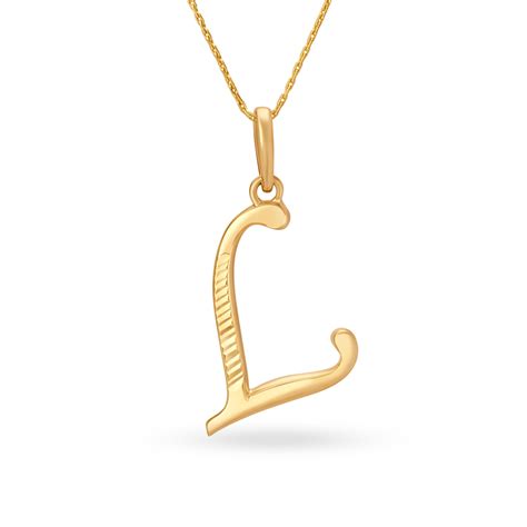 Charming Typographic Letter L Gold Pendant