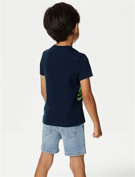 Buy Pure Cotton Dinosaur T-Shirt (2-8 Yrs) at Marks & Spencer