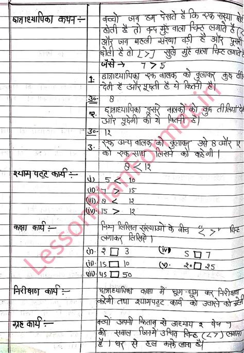 Maths Lesson Plan Class 3 Number