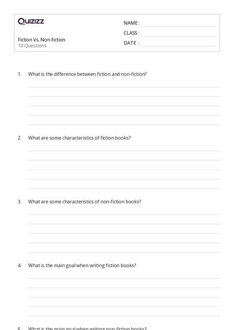 50+ Fiction Writing worksheets for 1st Class on Quizizz | Free & Printable