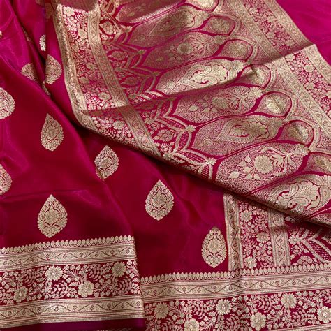 Ultra Light Weight Satin Silk Hot Pink Boota SS05 – ZAIRA