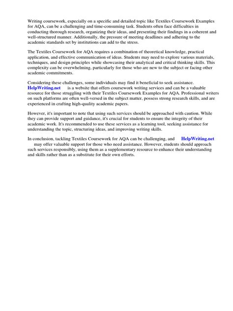 Image result for GCSE Textiles Coursework Example Written Work