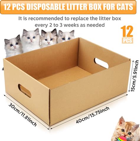 Buy 12 Pcs Disposable Litter Boxes for Cats Kitty 15.7 x 12 x 6 Inch ...