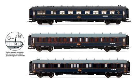 Electrotren - Set 3 de Coches "Sud-Expreso CIWL" Set 2, RENFE, Con Luz ...