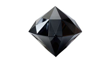 Black Diamond Shaped Gem on Transparent Background 48332346 PNG