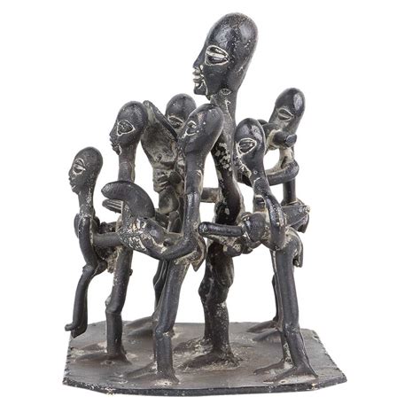 Brass Naga Tribal Family Statue Naga Art