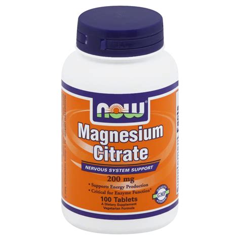 NOW Magnesium Citrate 200 mg Tablets - Shop Minerals at H-E-B