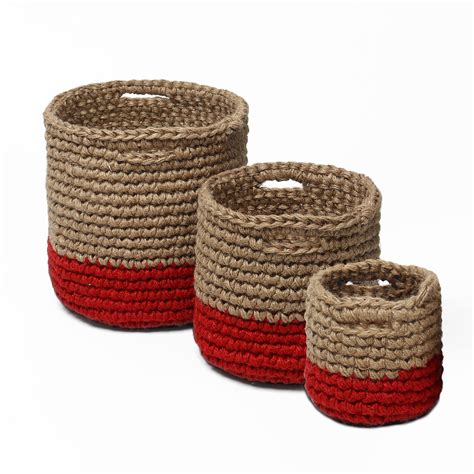 Habere India-All the Cultures Fabricating India Jute Crochet Baskets ...