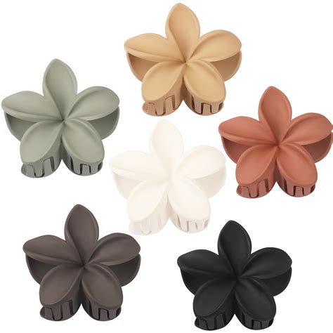 Amazon.com: Sisiaipu Hair Clip, 6 Pcs Large Flower Claw Clips for Thick ...