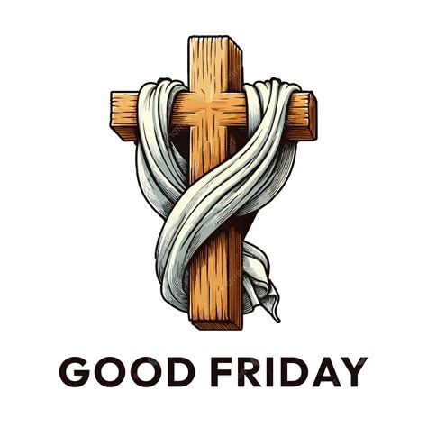 Good Friday Cross With White Cloth, Good Friday, Cross, Vector PNG ...