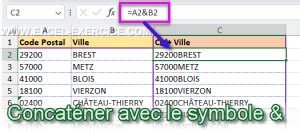 Image result for Concatener 2 Cellules Excel