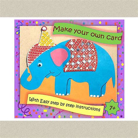 Make your Own Card in Elephant Design - DIY Kit for Kids of ages 7 & a ...