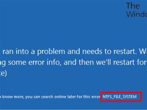 Image result for NTFS File System Blue Screen
