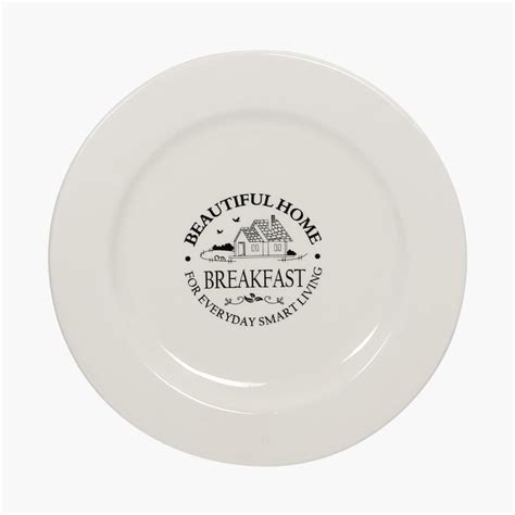 Buy Mendo Beautiful Home Dolomite Printed Breakfast Plate - 20.5cm from ...