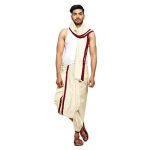 Buy Rameshwaram Fabrics Men's Silk Dhoti for Men Gold or Tusser Color ...