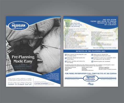Serious, Elegant, Funeral Home Flyer Design for Mulhearn Funeral Home ...