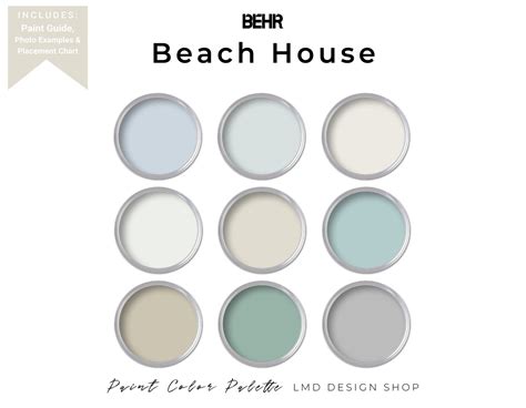 Beach House Behr Paint Color Palette Behr Whole House Paint - Etsy