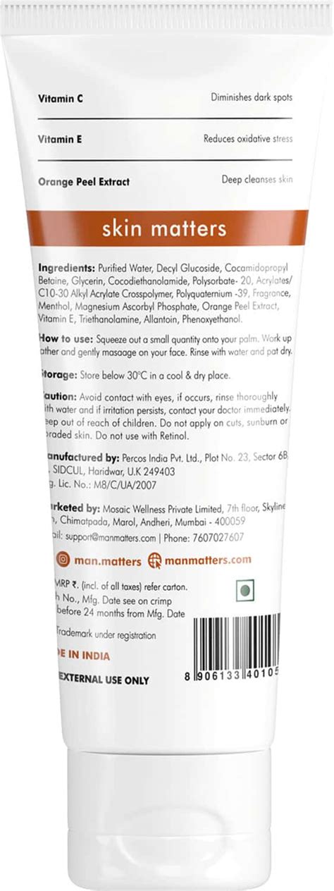 Buy MAN MATTERS REJUV VITAMIN C FACEWASH FOR NOURISHED AND GLOWING SKIN ...