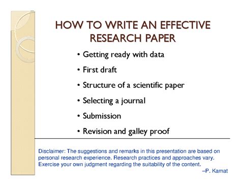 How to write an Effective Research Paper - HOW TO WRITE AN EFFECTIVEHOW ...
