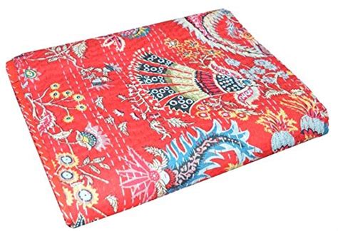 Buy Textile Work Creations Kantha Quilt Bed-Cover Throw and Cotton ...