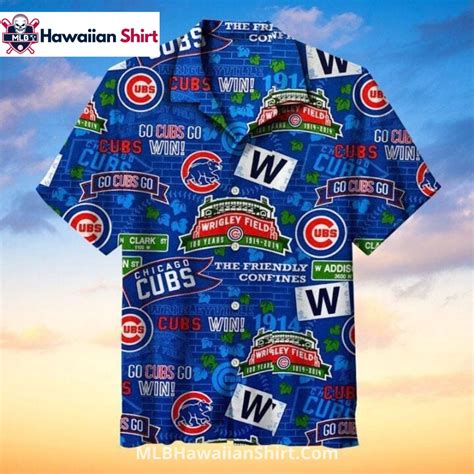 Wrigley Field Graphic Chicago Cubs Aloha Shirt Cubs Style - MLB ...