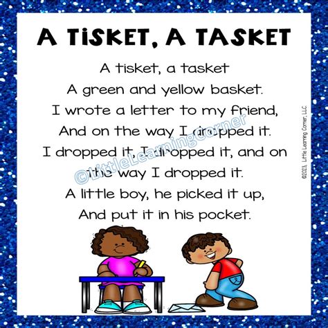 A Tisket A Tasket | Nursery Rhyme Resources - Little Learning Corner
