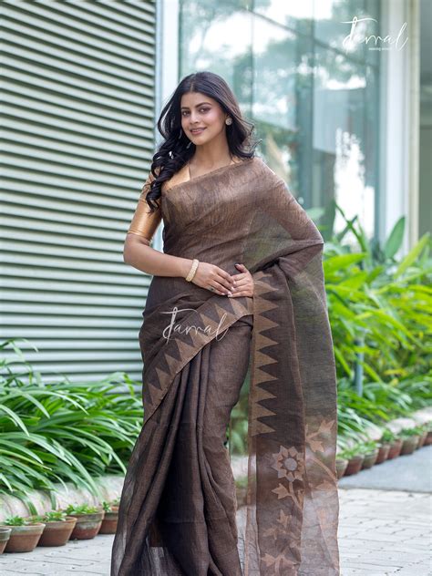Buy Golden Black Tissue Silk Jamdani Saree Online | Tamal Boutique