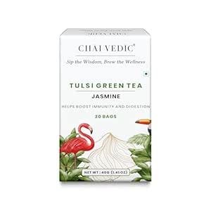 Samaara Chai Vedic Tea | Jasmine Tulsi Green Tea | 20 Tea Bags | Powder ...