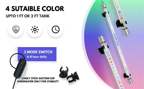 BURAQ Multi Color Aquarium Fish Tank Light Changing Switch Waterproof ...
