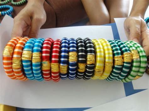 Handmade Multicolour Indian Silk Thread Bangles - 2 Tone Silk Thread ...