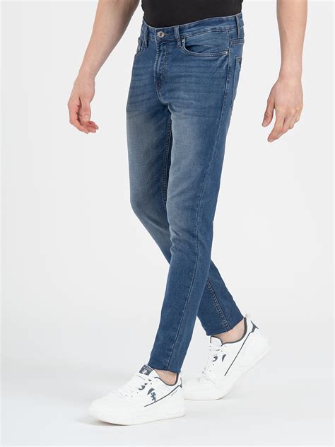 Red Tape Men's Knitted Denim Jeans | Stretch Mid-Rise Comfort in a ...