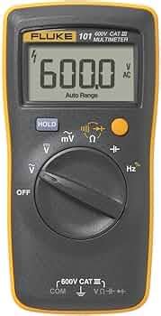 Fluke 101 Digital Multimeter 6000 Counts Volt Meter IP40 AC/DC Volt ...