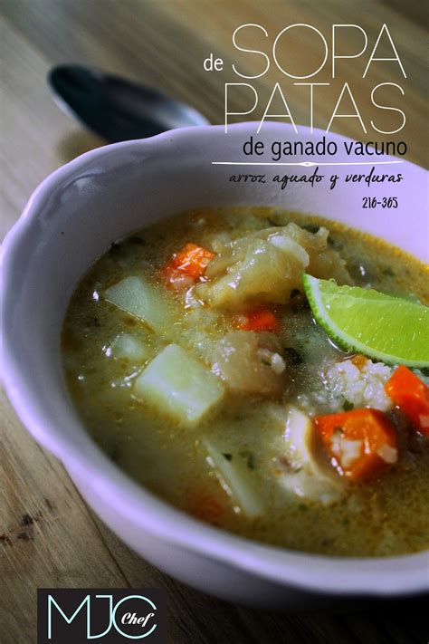 216: Sopa de patas vacuno con arroz y verduras | 365 SOPAS CON COLOR