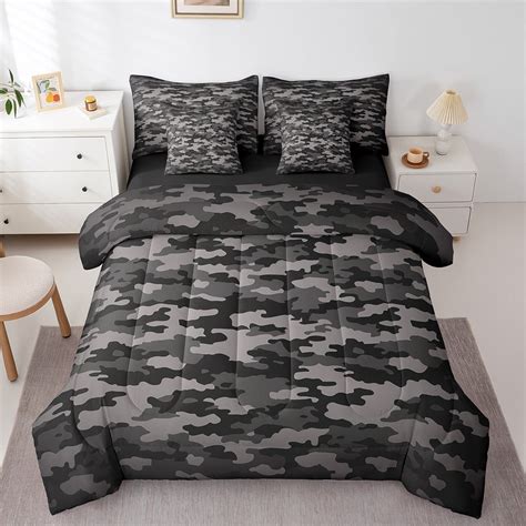 YST Camouflage Full Comforter Set 7 Piece,Military Camo Bed in A Bag ...