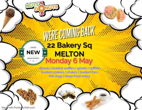 NUTS for DONUTS (Melton) - Opening on Monday 6th May, Bakery Sq, Melton ...